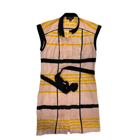 JASON WU FOR TARGET Dresses & Skirts - Jason Wu for Target Pink Yellow Black Stripe Sleeveless Shirtdress Belted Size S
